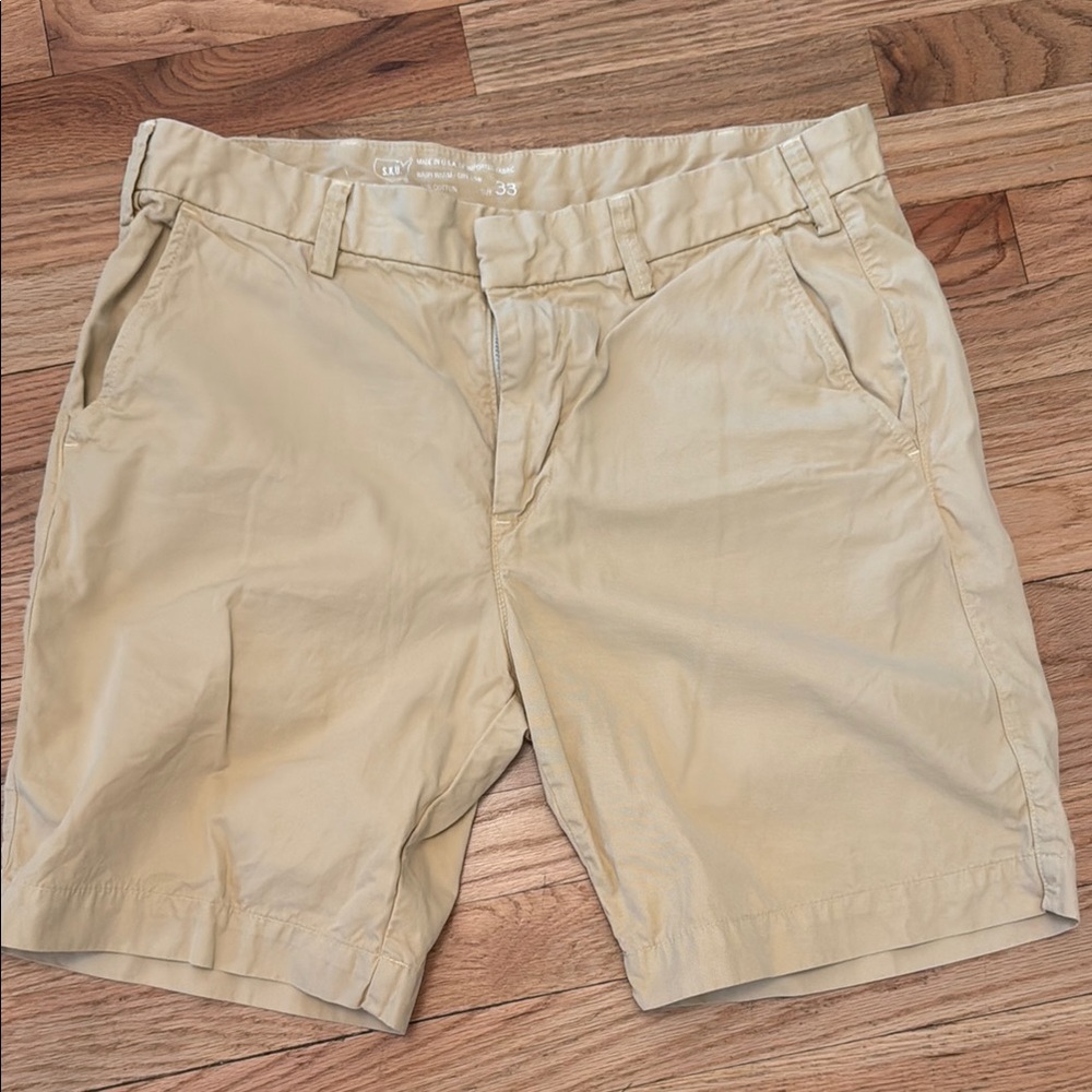 Flat Front Tan Shorts for Casual Wear